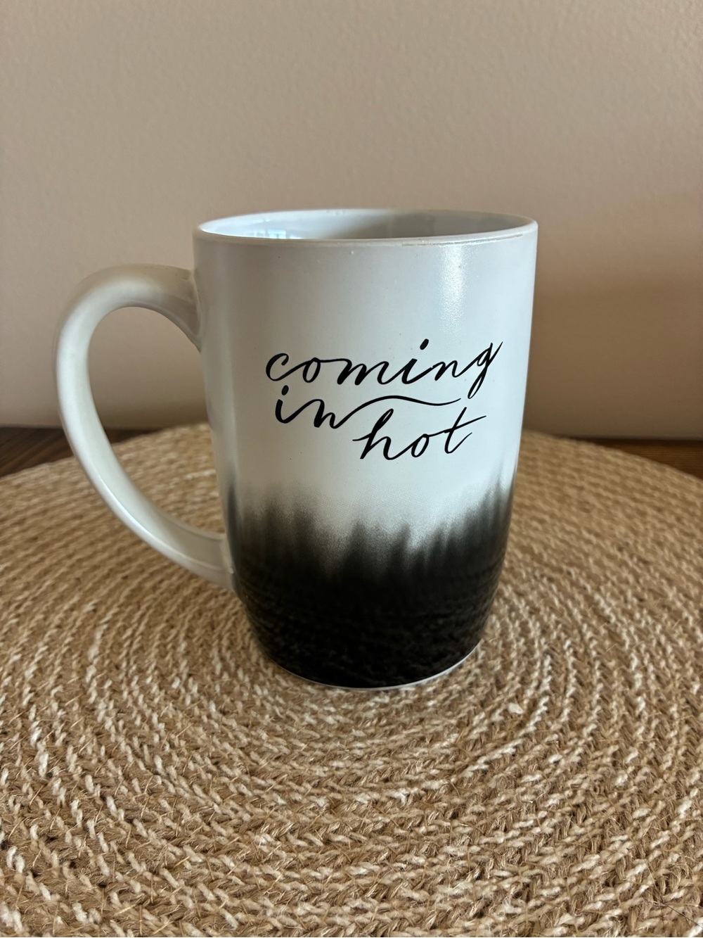Coming In Hot Ombre Black and White Coffee Mug